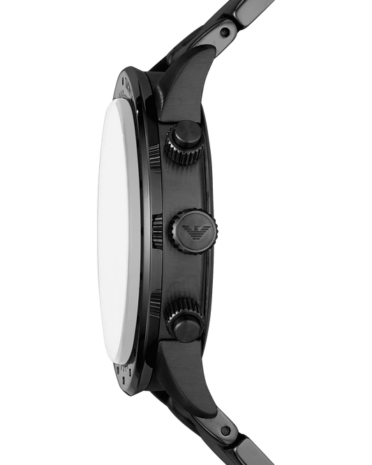 Men's Chronograph Black Stainless Steel Watch