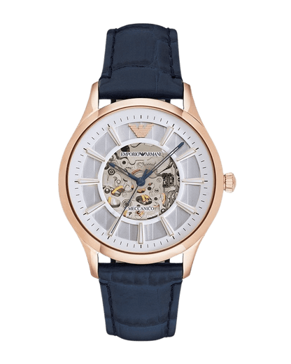 Men's Automatic Black Leather Watch