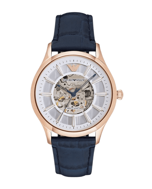 Men's Automatic Black Leather Watch