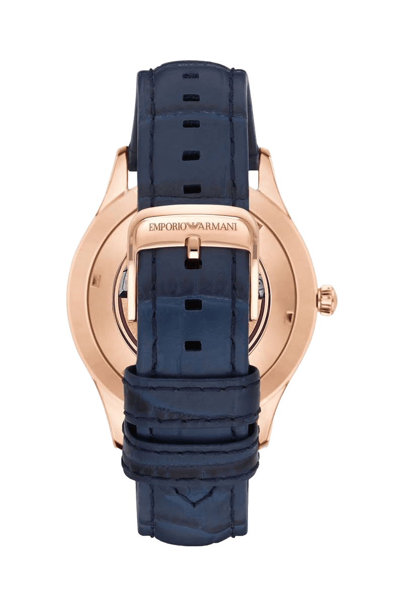 Men's Automatic Black Leather Watch