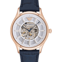 Men's Automatic Black Leather Watch
